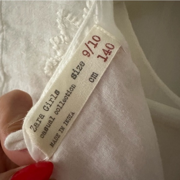 Zara Girls Embroidered White 3/4 Sleeve Midi Lined Formal Dress - Picture 10 of 10